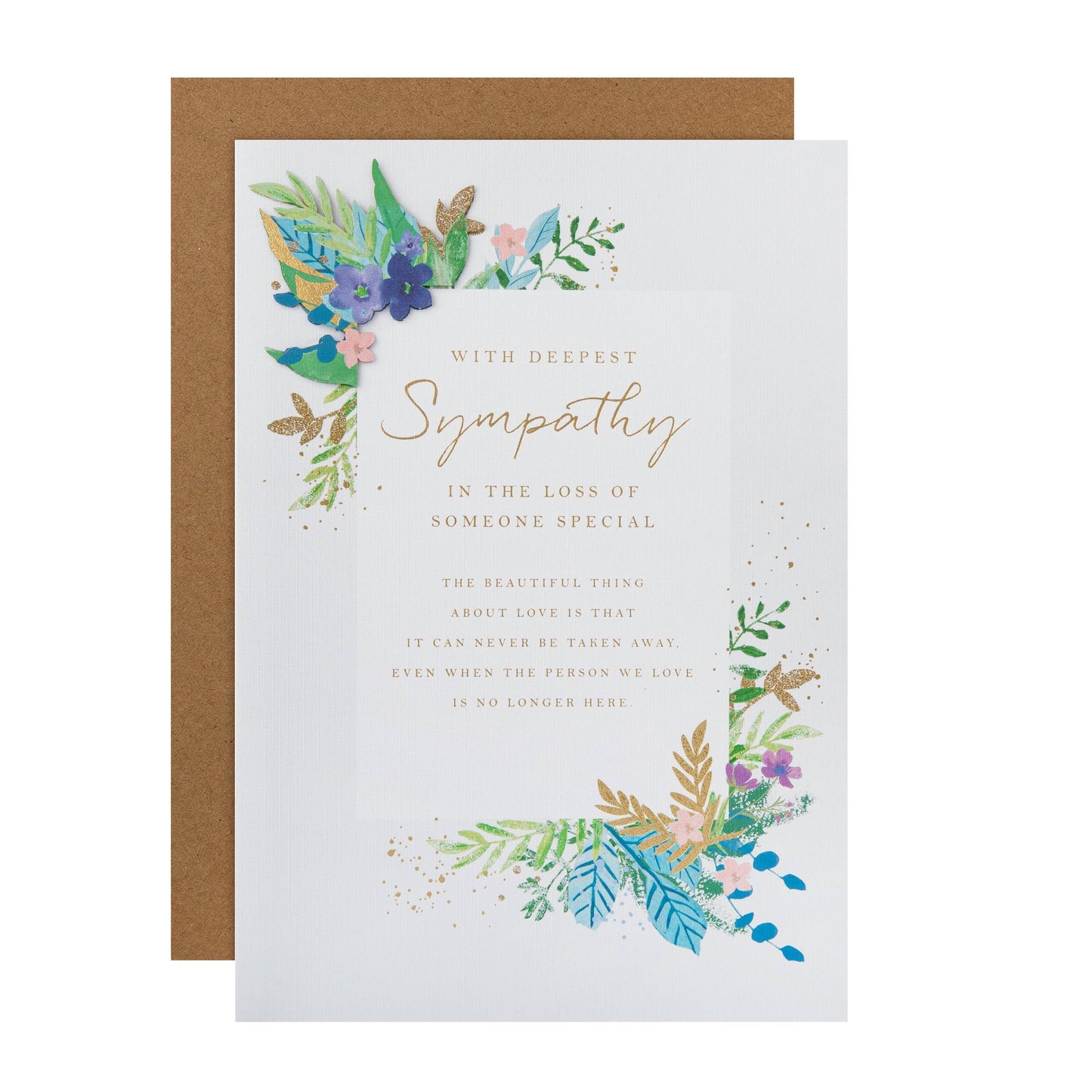 Sympathy Card with Traditional Floral Design and Verse