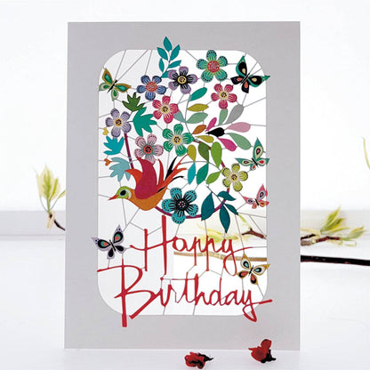 Birds & Butterflies Happy Birthday Card