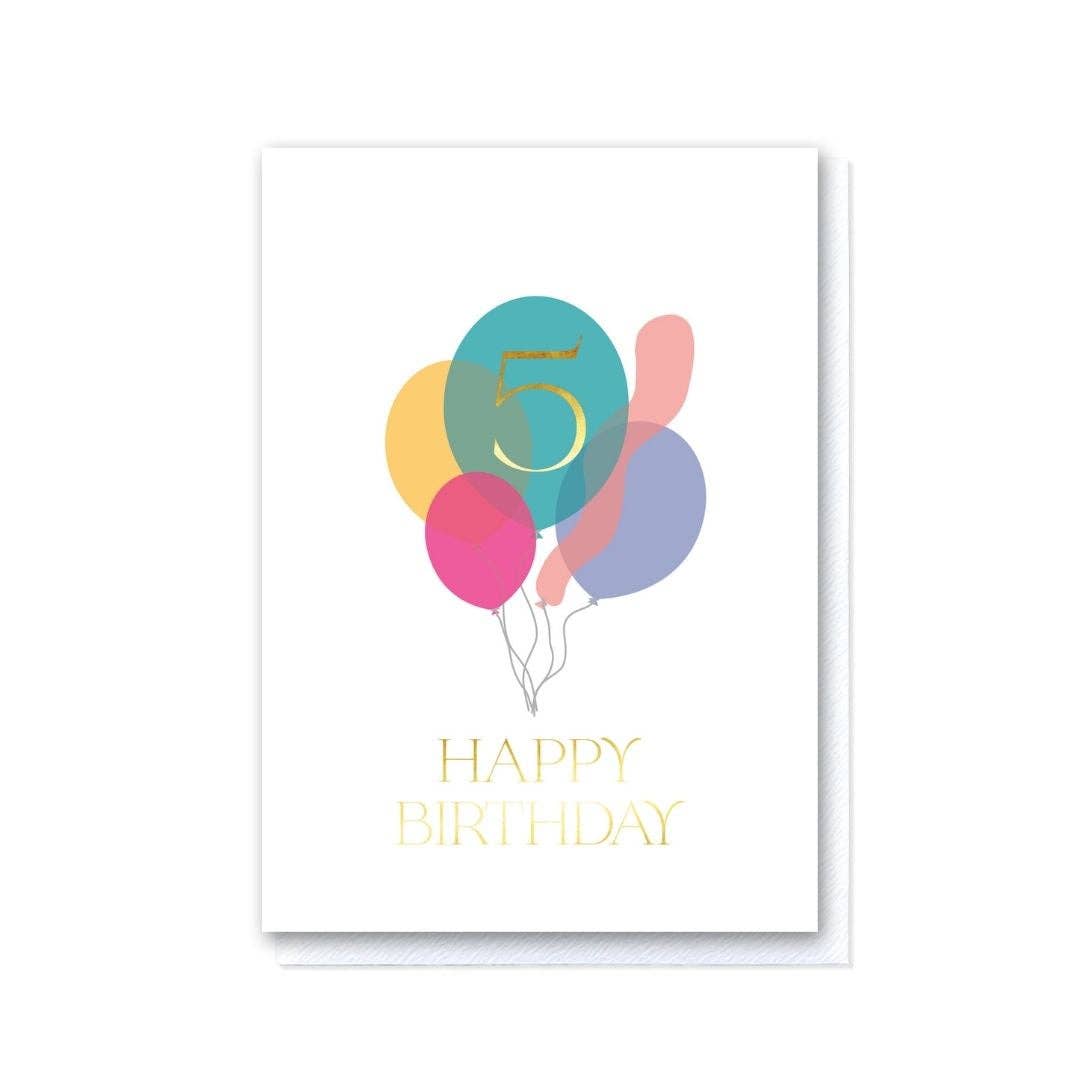 Fifth Birthday Balloon Bunch Card