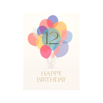 Twelfth Birthday Balloon Bunch Card
