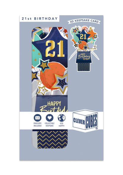 21st Balloons Stars - 3DPopUp's GreetingCard - Second Nature
