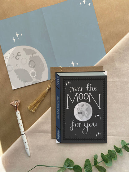 Over the Moon – Luxury Book Congratulations Well Done Card