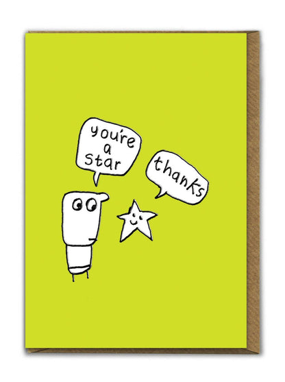 Funny Birthday Card - Embossed You're A Star Greetings Card