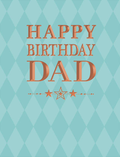 Birthday Card, Dad, Stars On Aqua