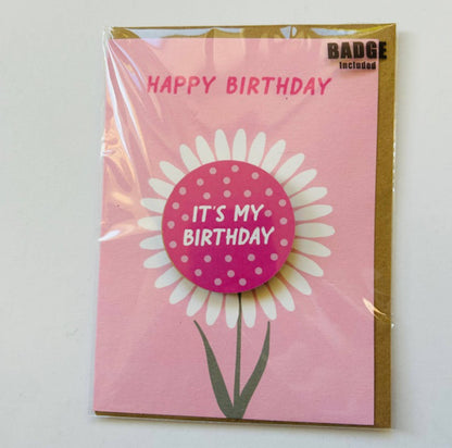 Flower Birthday Badge Card