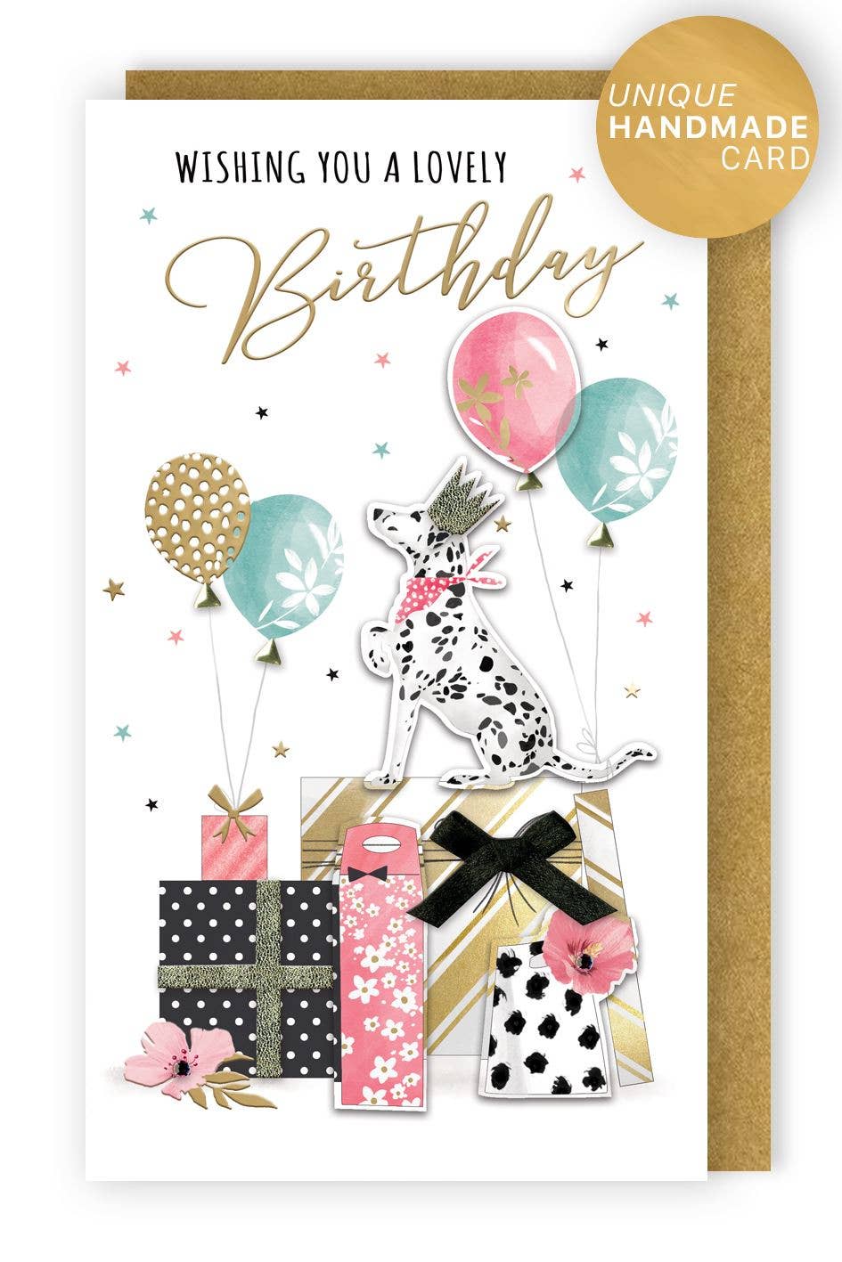 Dalmatian with Balloons & Gifts - Champagne - Second Nature