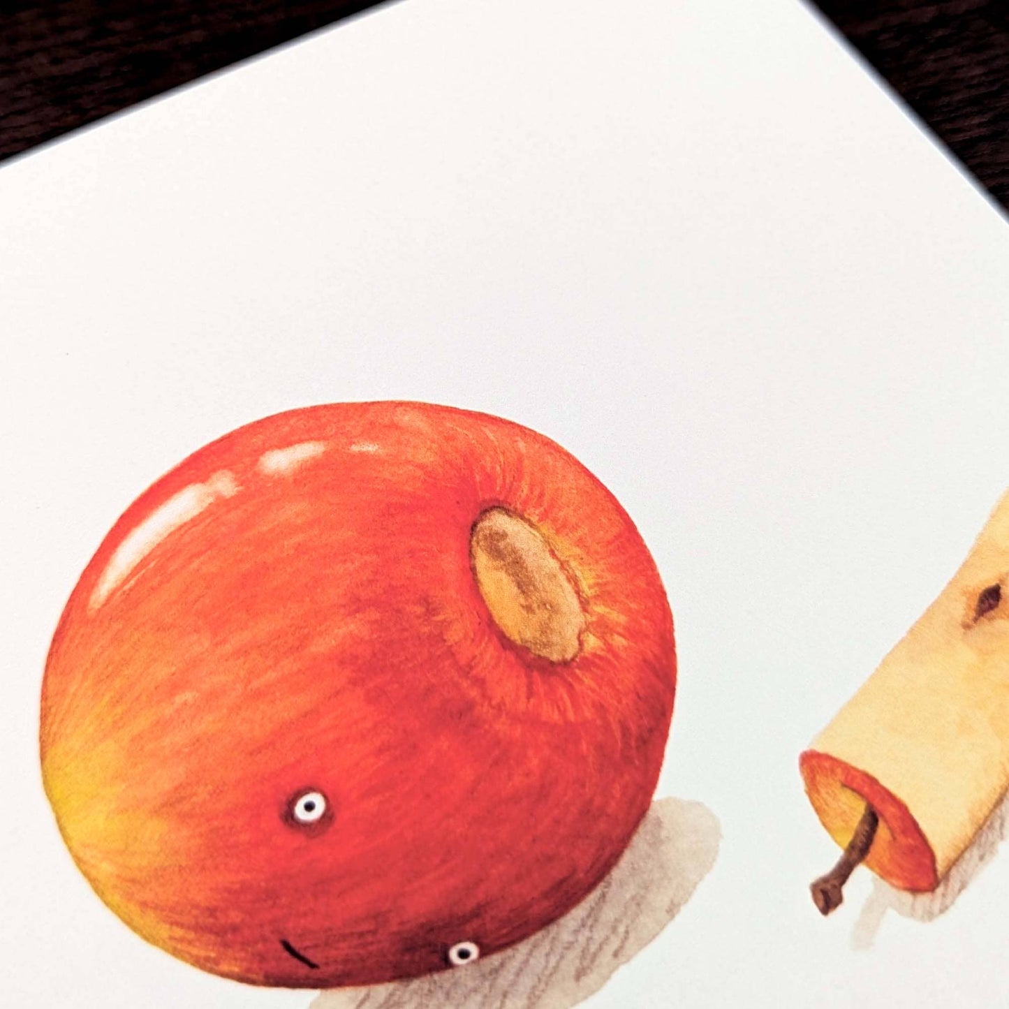 Fruity greeting card, Funny quirky Apple Card, Dark humour 