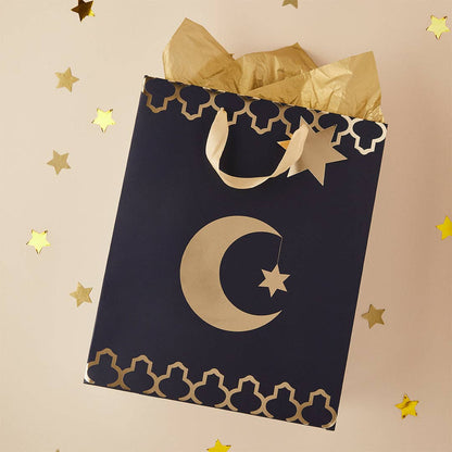 Moon & Star Medium Gift Bag 1 Pack Ramadan