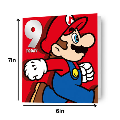 Super Mario Age 9 Birthday Card