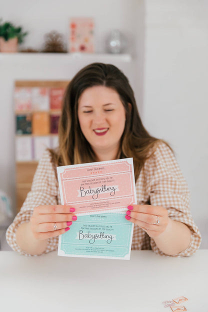 Babysitting Voucher Card – New Baby or First Birthday Card