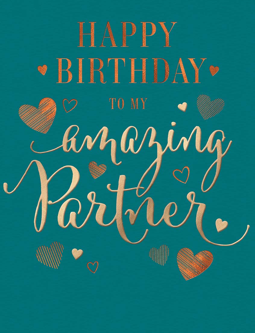 Birthday Card, Partner M, Foil Text