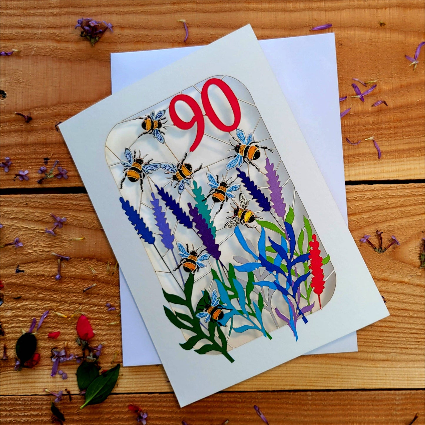 90TH Age Birthday Card, Bee Design