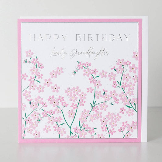 Happy Birthday Lovely Granddaughter Pink florals