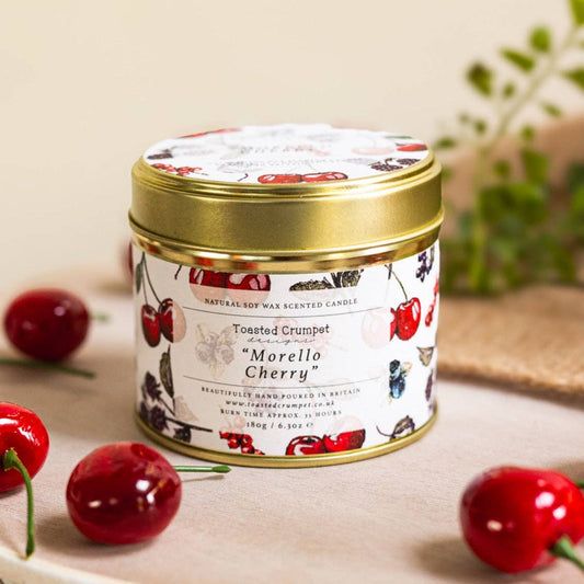 Morello Cherry Candle in a Matt Gold Tin