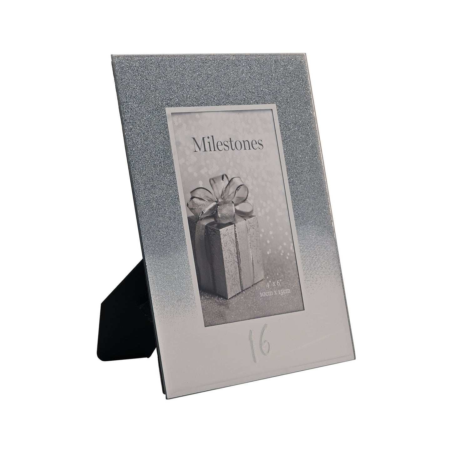 MILESTONES GLITTER MIRROR FRAME 4" X 6" - 16TH