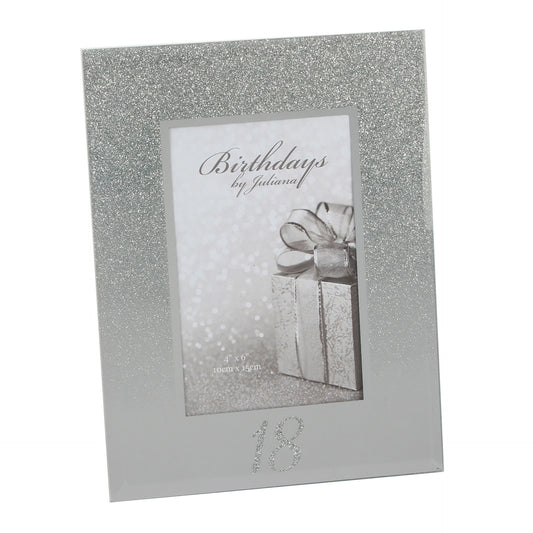 Birthdays by Juliana - Glitter Mirror Frame 4" x 6" - 18th