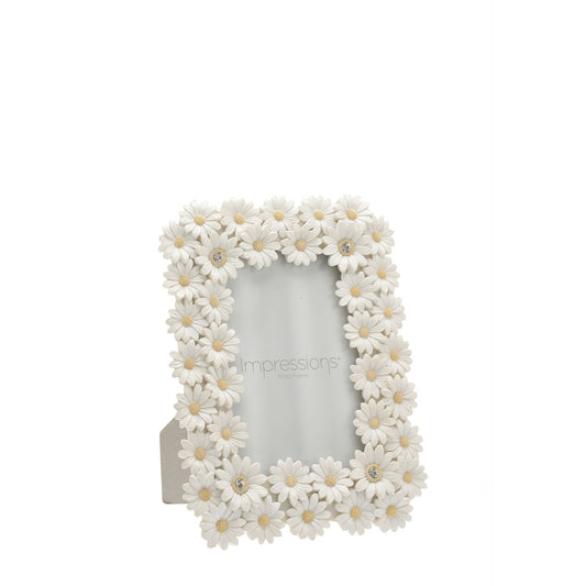 Impressions White Resin Daisy Photo Frame 4" x 6"