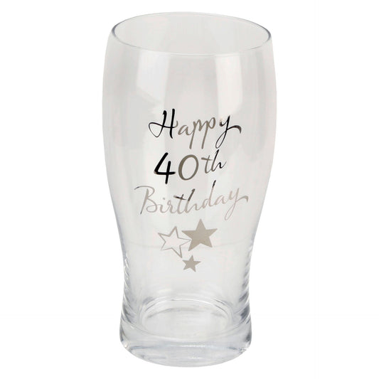 Milestones Beer Glass 40th Birthday