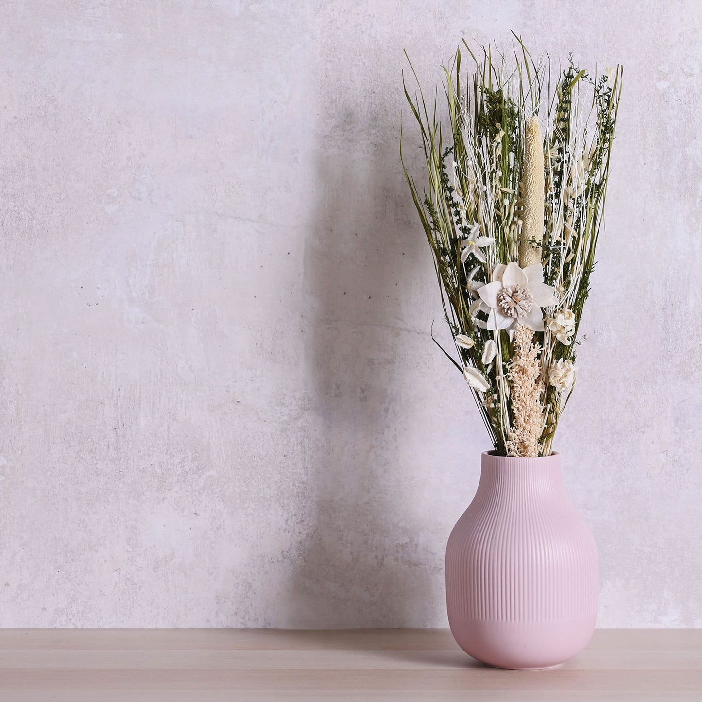 Hestia Dried Floral Bouquet 60cms - Natural