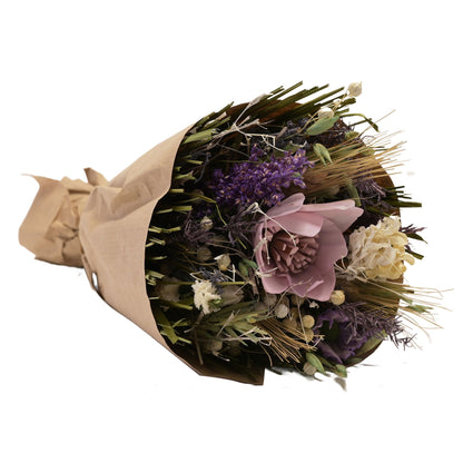 Hestia Dried Floral Bouquet 25cm - Purple