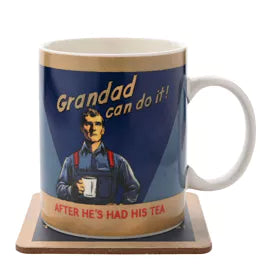 Civil Defence Grandad's Best Mug and Coaster Set