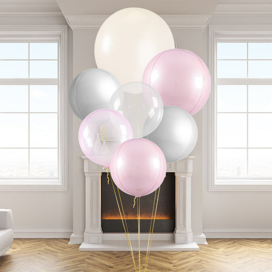Baby Pink Giant Latex Balloon Bouquet (Helium Filled)