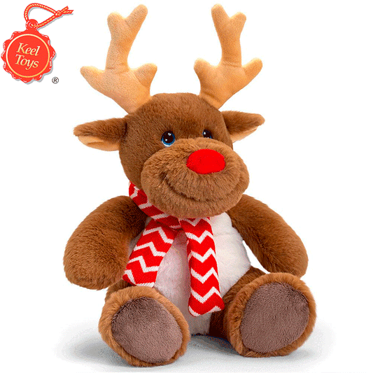 35cm Keeleco Reindeer W/Scarf