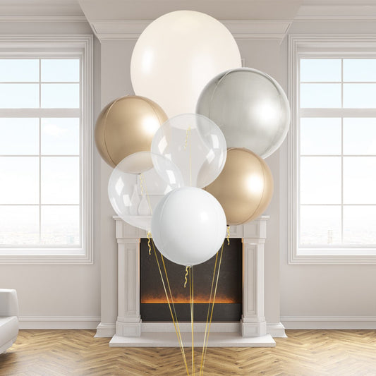 Chrome Nude Giant Latex Balloon Bouquet (Helium Filled)