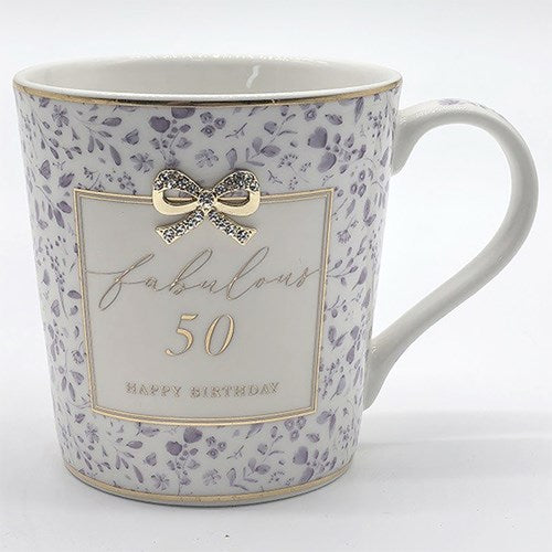 Hearts Design Mug 50th Birthday