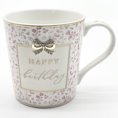Hearts Design Mug Happy Birthday