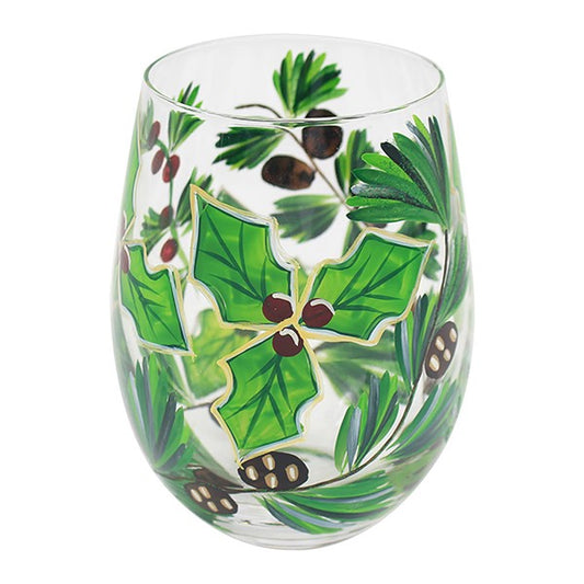 Handpainted Tumblers Holly Green