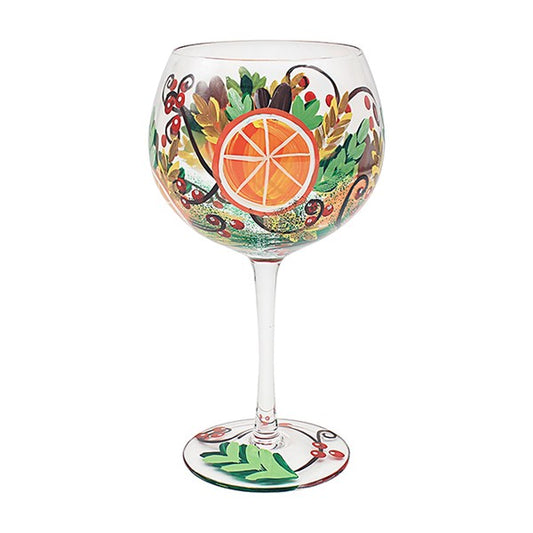 Handpainted Gin Glass Oranges