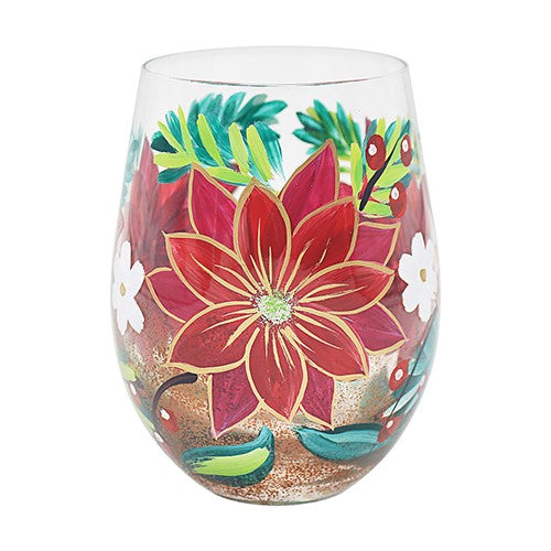 Handpainted Tumblers Poinsetta