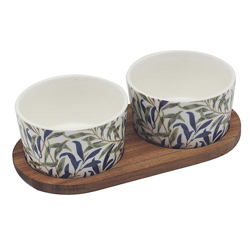 William Morris Willow Bough 2 Snack Bowls on Tray
