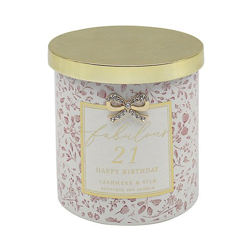 Hearts Design Candle 21st Birthday