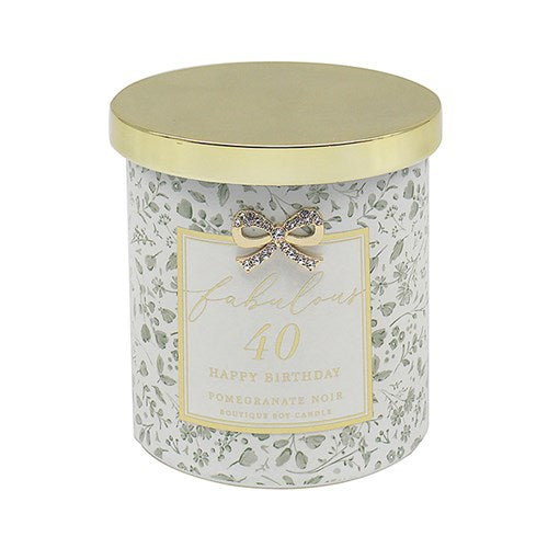 Hearts Design Candle 40th Birthday