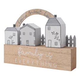**MULTI 3** Moments Little Houses Plaque - Family Is Everything