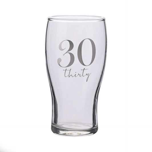 Milestones Beer Glass 30th Birthday