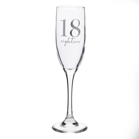 MILESTONES CHAMPAGNE FLUTE 18TH BIRTHDAY