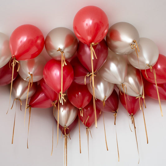 Cherry Bakewell Latex Ceiling Balloons (Helium Filled)