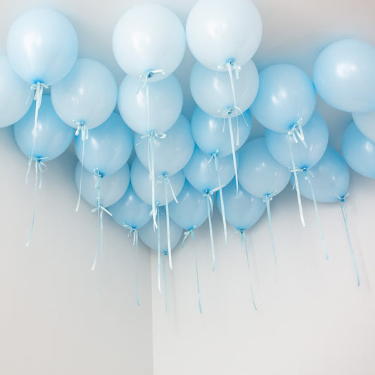 Baby Blue Latex Ceiling Balloons (Helium Filled)