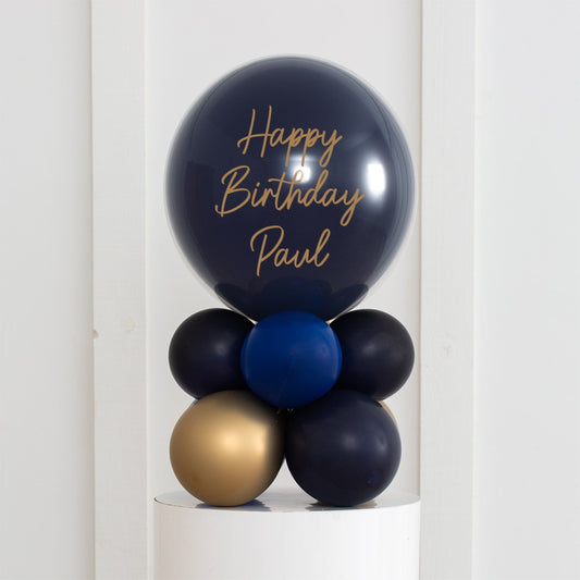 Blue Chrome Latex Air Filled Personalised Bubble Stack