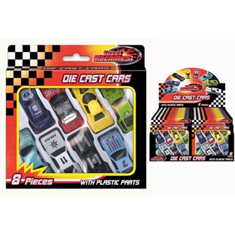 DIE CAST FREE WHEEL CARS 8PCE