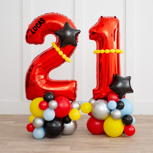 Superhero Personalised Number Balloon Stack