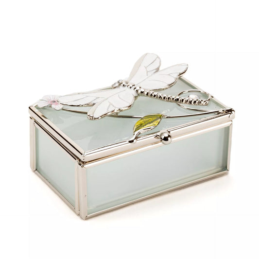 Sophia Classic Glass & Wire Dragonfly Rectangle Trinket Box