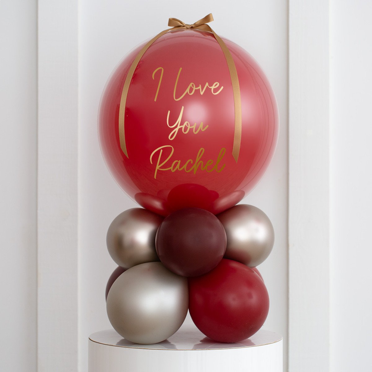 Cherry Bakewell  Latex Air Filled Personalised Bubble Stack
