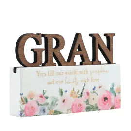 The Cottage Garden Word Plaque - Gran