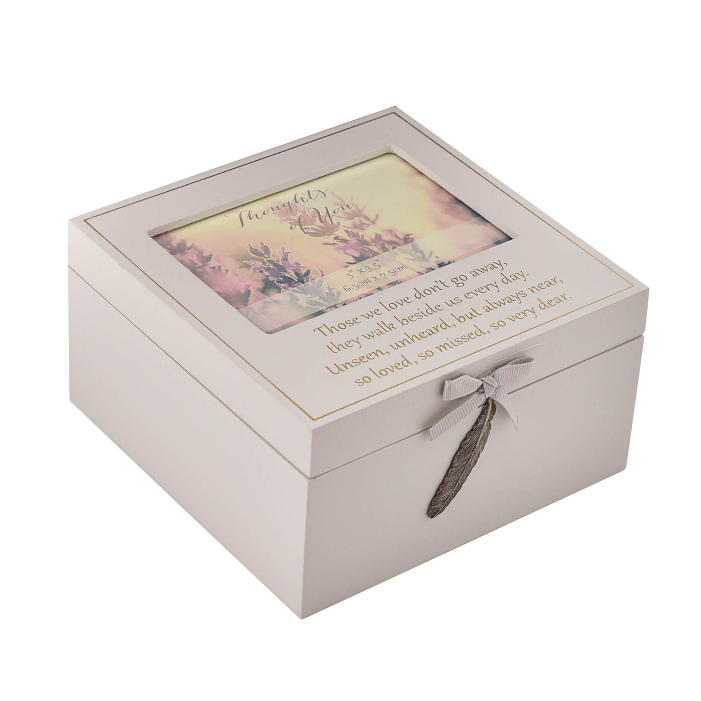 Thoughts of You Single Feather Keepsake Box