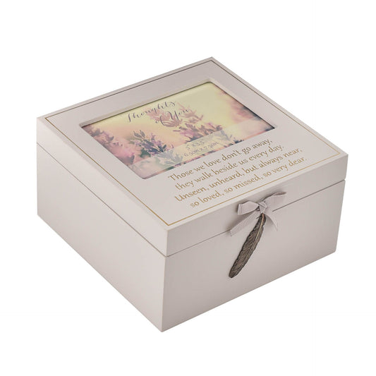 Thoughts of You Single Feather Keepsake Box