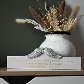 Thoughts of You Angel Wings Mantel Plaque